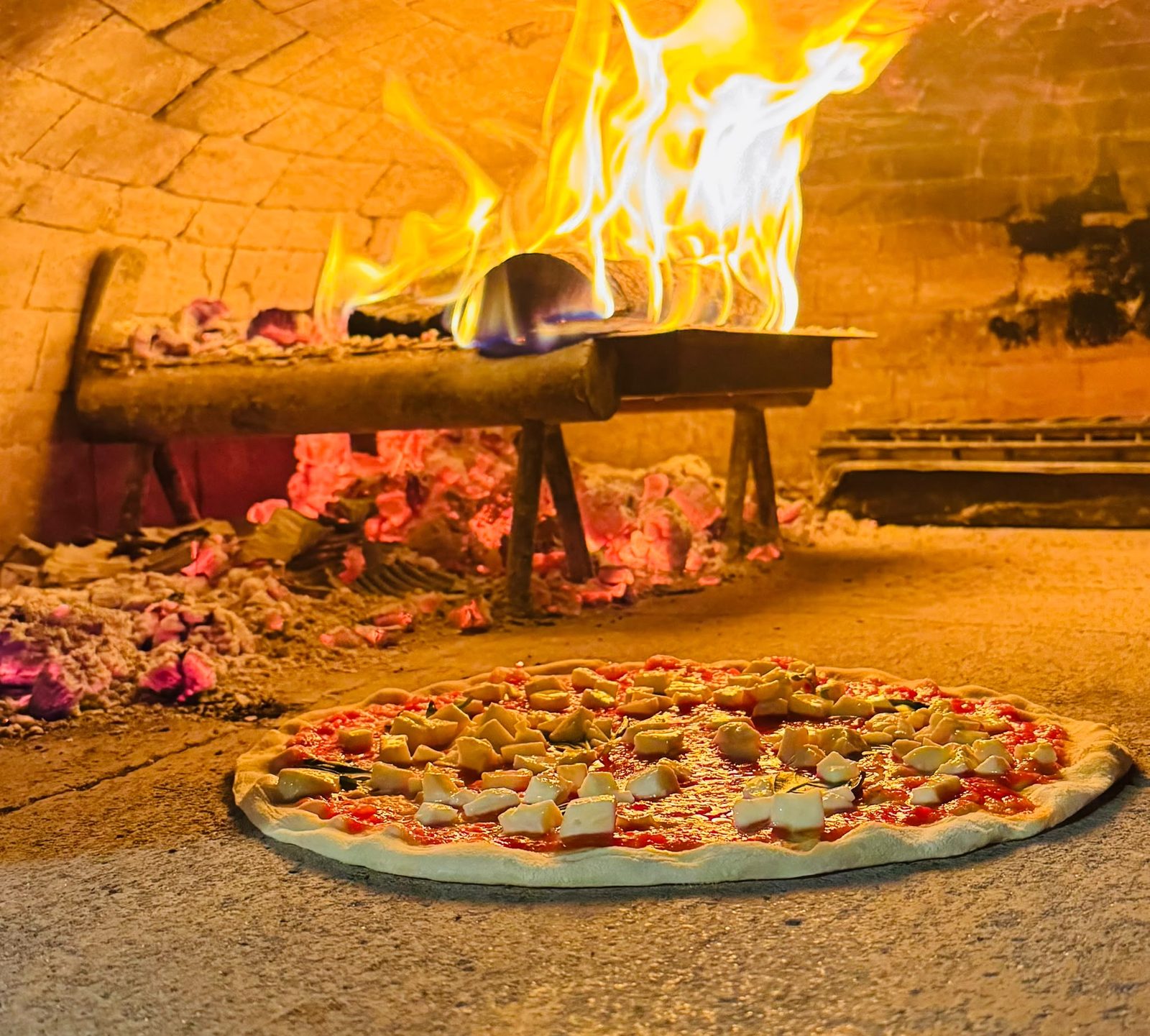 Pizza nel forno a legna del Ristorante Pizzeria Coccobrillo a Orbassano